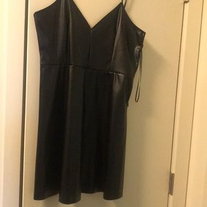 Black leather dress